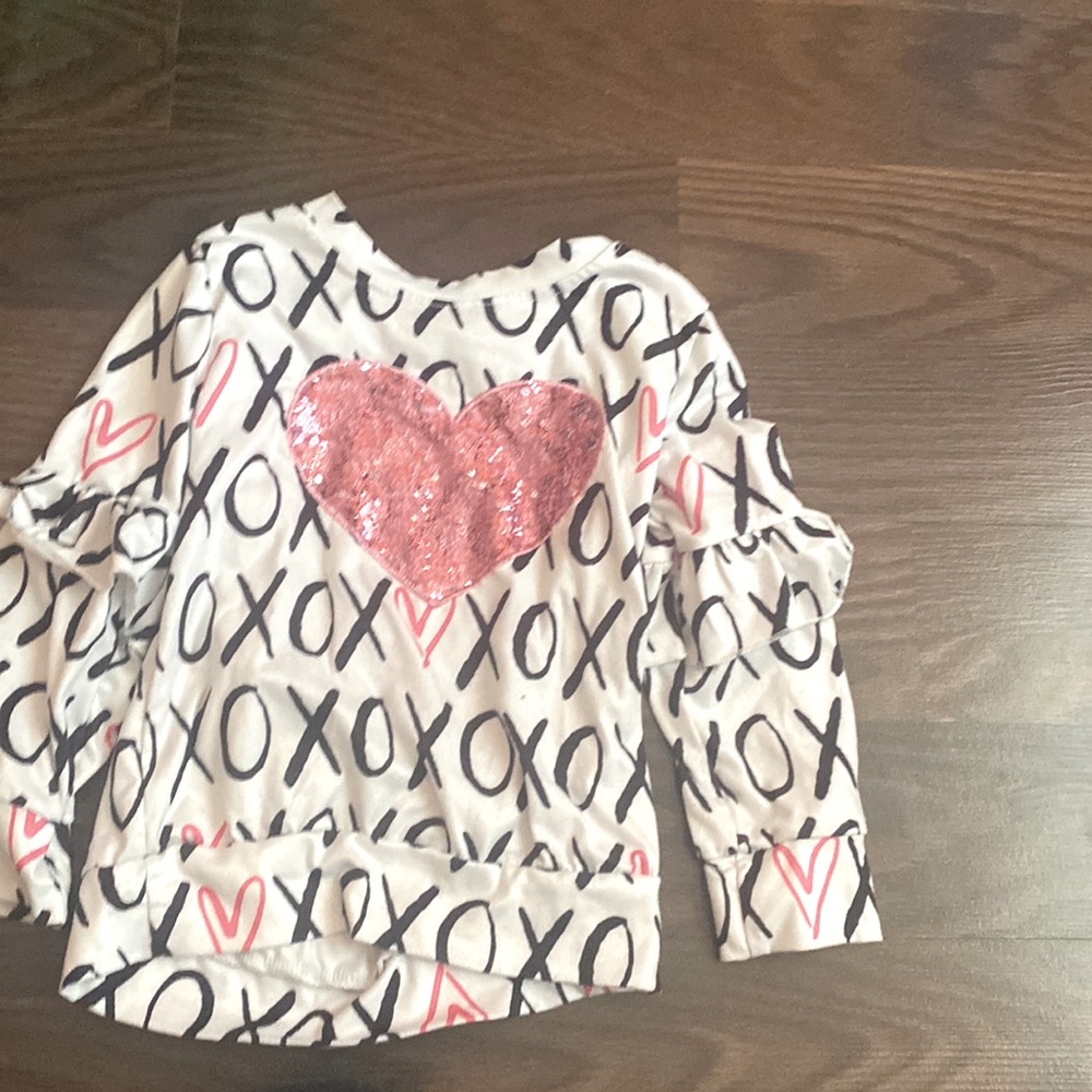 Cute glitter heart top for toddler girl